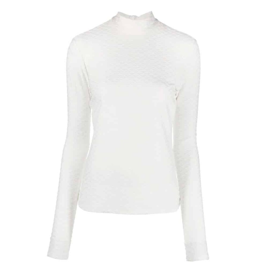 Dame Karl Lagerfeld Bluser | Karl Lagerfeld - Texture Bluse Hvid