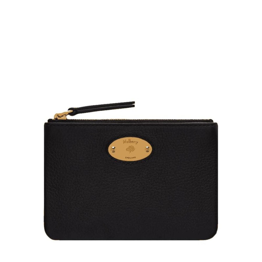 Dame Mulberry Punge | Mulberry - Plaque Small Zip Coin Pouch, Black