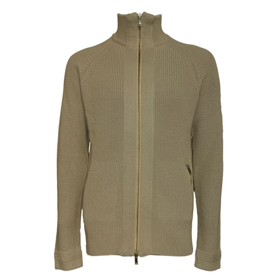 Herren Daniele Fiesoli Strik | Daniele Fiesoli - Knit Zip Cardigan Cement