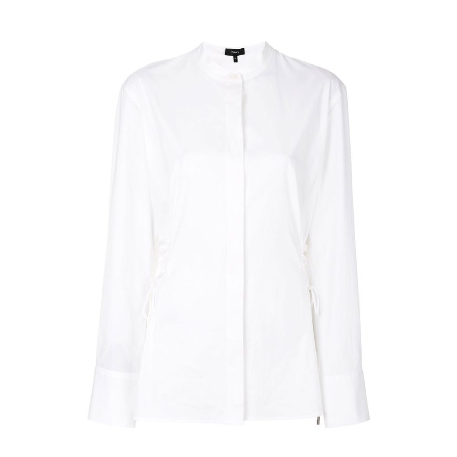 Dame Theory Skjorter | Theory - Laced Button Skjorte, White Hvid