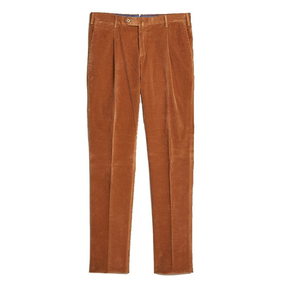 Herren PT01 Bukser | Pt0 Torino - Slim Fit Corduroy Trousers Cognac