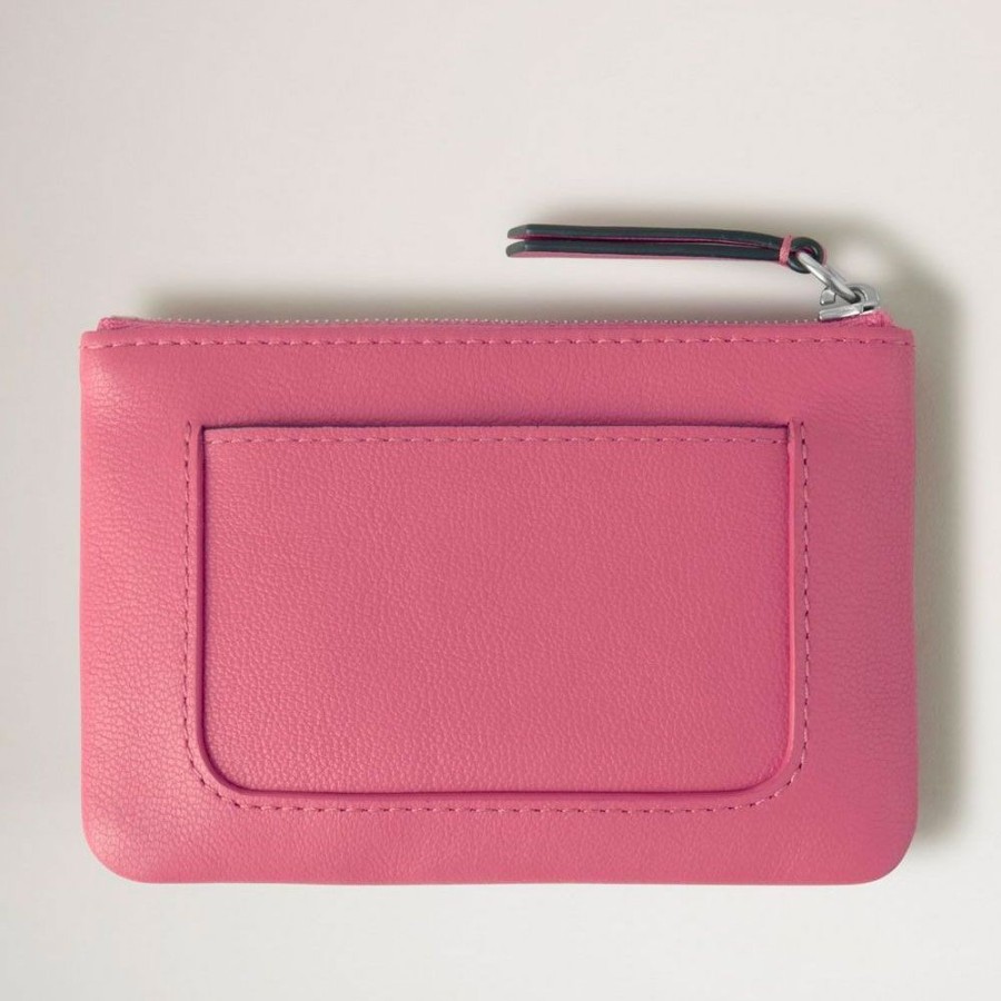 Dame Mulberry Punge | Mulberry - Plaque Small Zip Coin Pouch, Geranium Pink