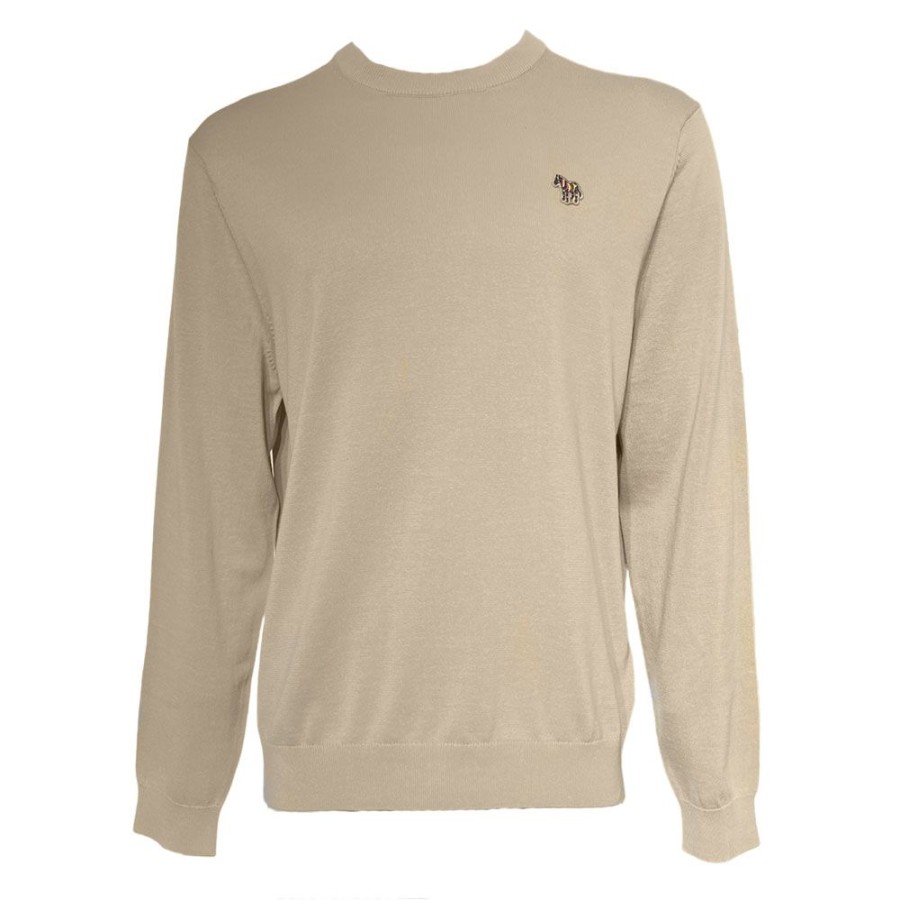 Herren Paul Smith Strik | Ps Paul Smith - Crew Neck Knit Lys Antikgra